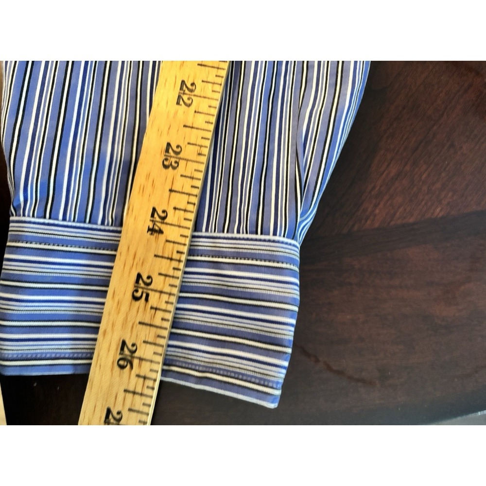 Ralph Lauren Shirt Mens Large Blue Striped Classic Fit Button Up Long/Sl Pony - Picture 5 of 8